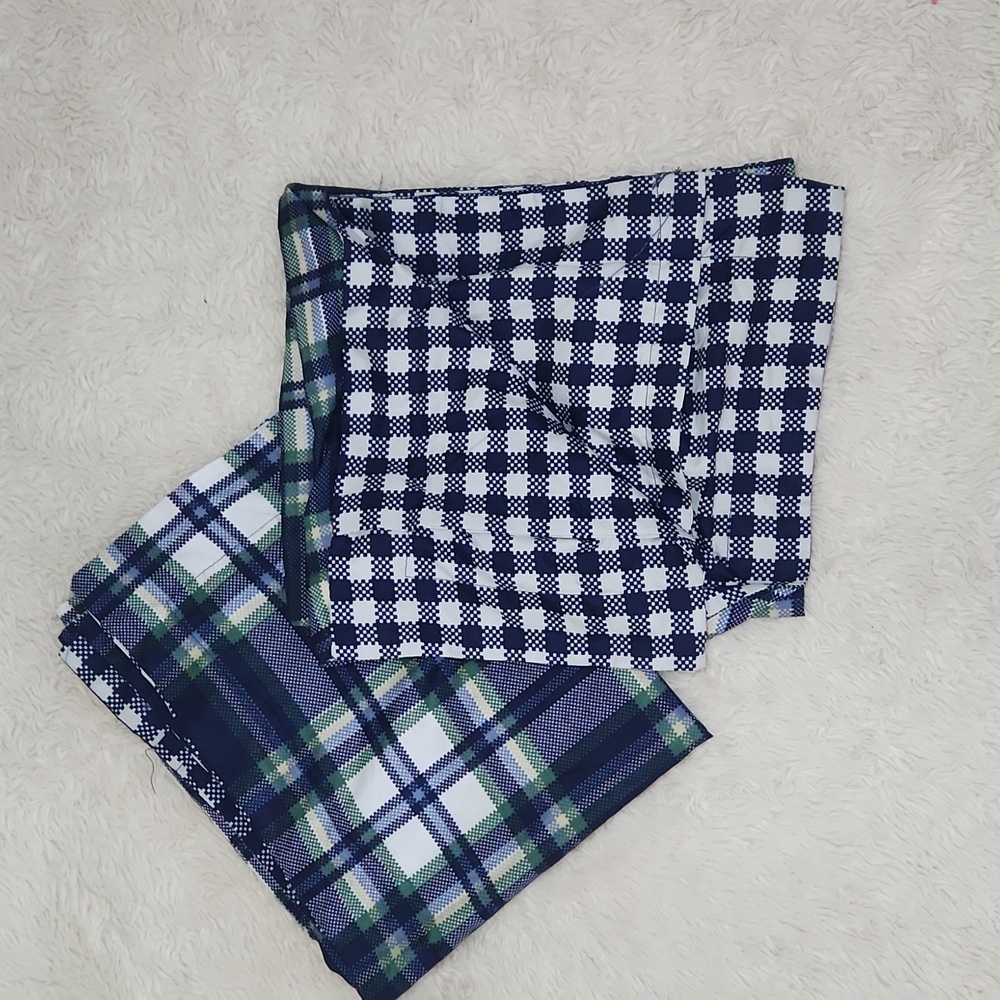 Modern Southern Home Plaid Blue /Green Pillow Shams King Size